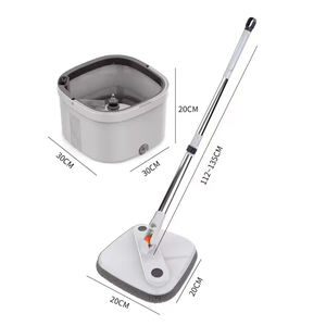 עצמי לסחוט מערכת מים מלוכלכים ונקיים 360 ° מרובע מגב ודלי סט עם רפידות <span class=keywords><strong>mop</strong></span> להחלפה - Product Image 4