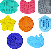 Tapis de nourrissage lent portable pour animaux de compagnie en silicone de qualité alimentaire, texture nid d'abeille, forme arrondie, antidérapant, étanche, avec grandes ventouses