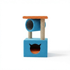Arbre à chat tunnel classique et confortable en jute, écologique, pour chats domestiques modernes et curieux, avec emballage en carton - Product Image 1