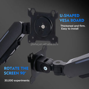 Vente en gros Ressort à gaz double écran double <span class=keywords><strong>bras</strong></span> de moniteur robuste Supports pour ordinateur Halter Support pour double moniteur - Product Image 4