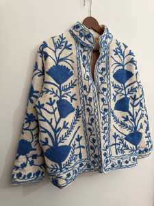 Indian Ethnic <b>Velvet</b> Suzani Jacket Hand Embroidery Floral Kashmiri Style <b>Coat</b> <b>Women</b> Bohemian Artisan Outerwear Wholesale - Product Image 3