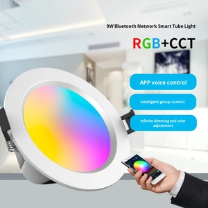Smart Wifi RGB 9W LED Recessed Cylinder Ceiling Downlight 3.5Inches Pendant Spot Down <b>Light</b> with Remote/Voice/APP <b>Control</b> - Product Image 4