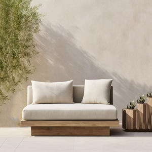 Chaise longue de jardin en teck populaire pour l'extérieur, chaise sans accoudoirs en bois massif - Product Image 2