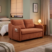 Hochwertiges Französisches Sofa im Cremigen Stil Weiches Schlafsofa mit Hoher Rückenlehne Kompakt für Wohnzimmer Zweisitzer Faltbar Abnehmbar Waschbar