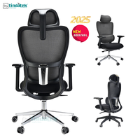 Chaise pivotante de bureau fantaisie Guangdong Foshan avec maille à jambes croisées tissu ergonomique pivotant haut dossier moyen directeur exécutif