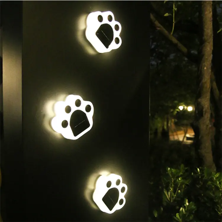고양이 개 따뜻한 화이트 인기 귀여운 개 태양 곰 발 램프 계단 벽 LED 거리 잔디 정원 풍경 빛에 적합