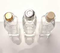 Diffuseur d'arômes en verre carré en forme de yourte mongole, bouteille en verre transparente avec bouchon en liège, parfum imprimé sérigraphié, vide, usage industriel
