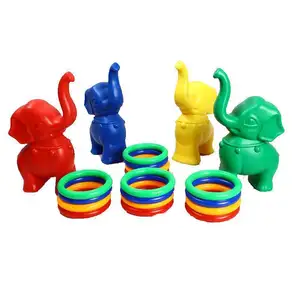 Billige sensorische Kindergarten Hof Elefant Stil Kunststoff Ring werfen Spiel Spiel Spielzeug