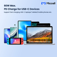 Câbles de charge tressés Miccell en gros PD 60W 1M Type C 3A à charge rapide et câbles de données 480 Mbps pour iPhone 17/16/15