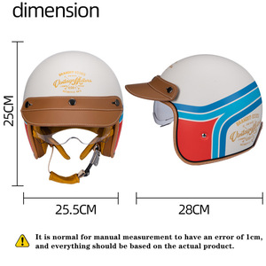 Nuevo Casco Abierto Retro ULASHKIM para Motocicleta para Hombre y Mujer, Construcción de ABS, Uso en Cuatro Estaciones, Talla Única - Product Image 5