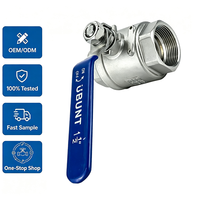 Robinet à bille fileté en acier inoxydable Pn25, 2 pièces, 1 pouce, pour eau chaude, pour l'alimentation en eau municipale