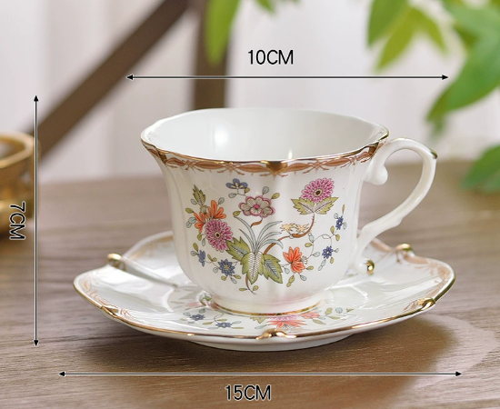 red Sunflower cup and saucer - 200ml
