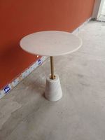 Meubles en pierre de luxe salle de dessin métal haut or petite table d'appoint avec fond en marbre noir