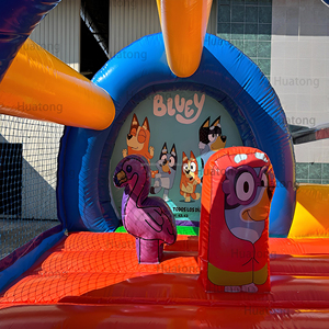 Nouvelle château gonflable bleu commercial avec toboggan et obstacles, château gonflable pour enfants, trampoline gonflable pour fête - Product Image 3