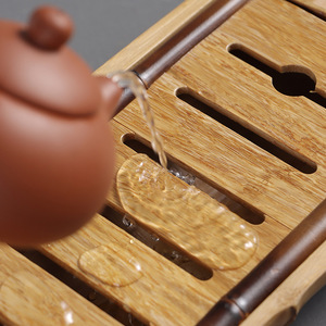 Natural Old Bamboo <b>Tea</b> Tray Water Storage Type Wet Brewing Portable Kung Fu <b>Tea</b> <b>Set</b> Simple One <b>Pot</b> One Cup Design - Product Image 4