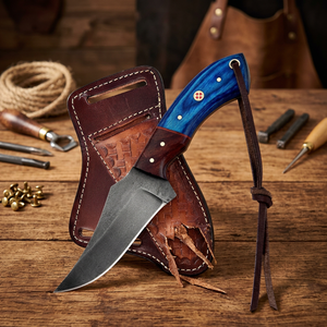 มีดพับเหล็กกล้าคาร์บอนสูง Wiz Hand Forged แบบดรอปพอยต์ สำหรับกิจกรรมกลางแจ้งอเนกประสงค์ DIY ใช้สำหรับแล่เนื้อ ตั้งแคมป์ กู้ภัย ล่าสัตว์ และงานไม้ - Product Image 3