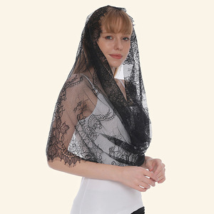 Precio <span class=keywords><strong>de</strong></span> fábrica: Pañuelo <span class=keywords><strong>de</strong></span> encaje triangular bordado para mujer, chal <span class=keywords><strong>de</strong></span> iglesia con borlas, mantilla <span class=keywords><strong>de</strong></span> encaje, velo, cubrecabezas al por mayor - Product Image 2