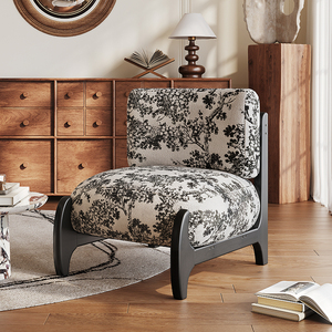 Moderne <span class=keywords><strong>Wingback</strong></span> Eetkamerstoel Klein Accent Vrije Tijd Zonder Armen Gebogen Fluwelen Rugleuning Dikke Spons Kussen Houten Poten Voor Woonkamer - Product Image 3