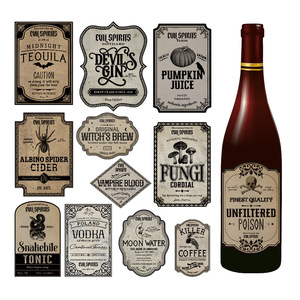 Set de Pegatinas Vintage de Boticario para Halloween, Etiquetas de Espíritus Malvados, Paquete de 12, Decoración para Botellas, Accesorio para Fiestas, Decoración Gótica de Bruja Espeluznante - Product Image 1