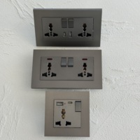 Interrupteur mural électrique double 13A/16A 220V USB/Type-C en plastique mat blanc/noir/gris, 250V, moderne, IP20, pour le Royaume-Uni