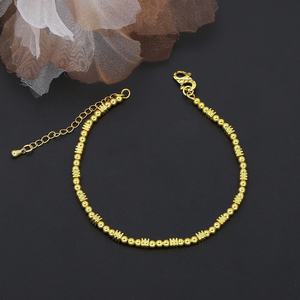 JXX 24K Gold Plated <b>Bead</b> <b>Bracelet</b> Trendy Fashion Jewelry with Brass Charm Chain & Link Style - Product Image 4