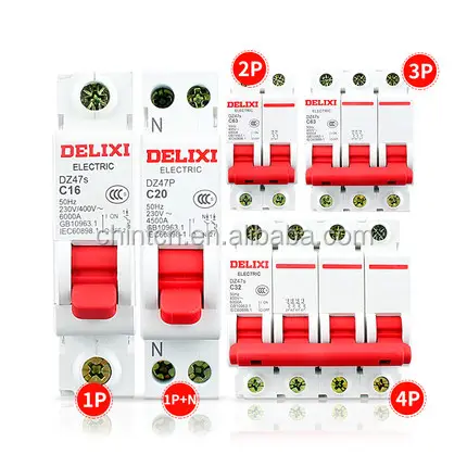 Delixi Superieure Kwaliteit Precisie Productie DZ47s Algemene Elektrische Mini Stroomonderbrekers Voor Verkoop