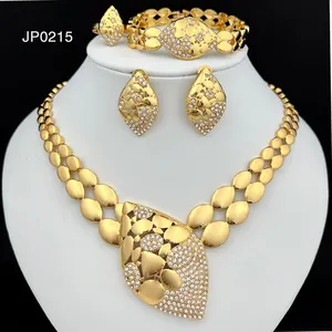 2023 Vintage Necklace Earrings Ring Bracelet Set Jewelry Elegant Italian 18k Gold Plated Women Jewelry Sets