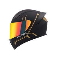 Casque de moto intégral VF103, casques de moto unisexes avec visière rouge, homologué DOT, casque de moto pour toutes les saisons