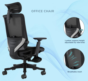 Ergonomic Mesh Office <b>Chair</b> Adjustable Home Computer <b>Chair</b> with Lumbar <b>Support</b>, 5-Star Base, Rolling Casters, Comfortable Seat - Product Image 5