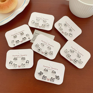 ต่างหูรูปหูแมวและหูสุนัข ดีไซน์ดั้งเดิม คุณภาพสูง น่ารัก ขนาดเล็ก ทำจากเงินแท้ เหมาะสำหรับผู้หญิง - Product Image 4