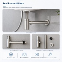 Siphon en acier inoxydable 304 pour lavabo de salle de bain, haute qualité, prix usine
