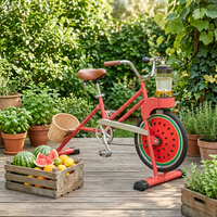 Bicicleta de Equilibrio EXI Comercial para Niños, de Una Velocidad, con Pedales de Aleación de Aluminio, Cesta de Plástico para Batidos de Frutas, Ideal para Fiestas