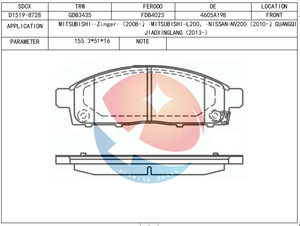 แผ่นเบรค SDCX D1519-8728 / 4605A284 / 4605A198 / D6128M/MZ-690572คุณภาพดีที่สุดสำหรับรถยนต์ญี่ปุ่นมิตซูบิชิ L 200 - Product Image 2