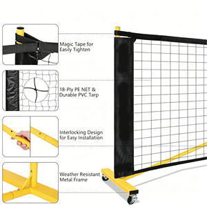 Sistema de Red de Pickleball Portátil con Ruedas, Tamaño Reglamentario, Marco Metálico, para Interiores y Exteriores, Grado Torneo, Bolsa de Transporte Profesional - Product Image 3