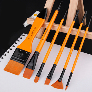 Watercolor Acrylic Oil Painting <b>Brushes</b> 6pcs Oil Acrylic Paintbrushes Nylon Hair <b>Paint</b> <b>Brush</b> <b>Set</b> - Product Image 5