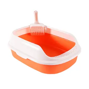 Pet Toilet Bedpan Anti Splash Cats Litter Box Cat Tray With Scoop Kitten Dog Clean Toilet Home Plastic Sand Box Cat Supplies