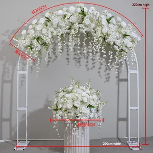 ลูกบอลประดิษฐ์ทำด้วยมือทำจากดอกกุหลาบสีขาวประดับกลางโต๊ะในงานแต่งงานลูกบอลดอกไม้กับแมงมุมและกล้วยไม้ไอวี่ - Product Image 4