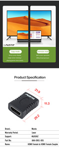 Factory 4K 60Hz <strong>HDMI</strong> Adapter Female <strong>to</strong> Female <strong>Converter</strong> For <strong>HDMI</strong> Extension Coupler For HDTV With VGA Application Audio - Product Image 6
