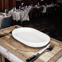 Vaisselle de restaurant moderne de luxe en céramique ABS écologique, assiettes rondes en grès blanc, nouveau design, vente en gros