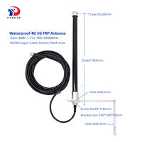 Estación base impermeable IP67 para exteriores con 8dBi Omni LTE 4G WiFi 5G Antena de fibra de vidrio Soporte L Soporte Polarización vertical