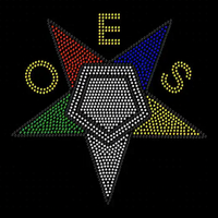 Élégant strass étoile de l'Est OES Eastern Star Crystal Rhinestone Transferts de chaleur Conceptions thermocollantes