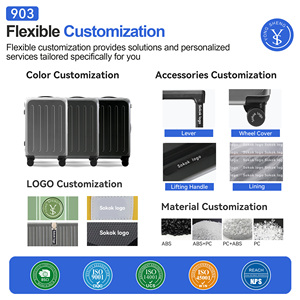 SOKOK 20 pollici bagaglio a mano valigie custodie Hardshell da viaggio con ruota Spinner borse Trolley per affari durevoli - Product Image 6