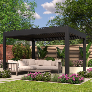 Pérgola Pequeña para Jardín de 3x3m-4x6m, <span class=keywords><strong>Gazebo</strong></span> con Construcción de Aluminio con Recubrimiento en Polvo, Techo Retráctil y Paneles Laterales para Uso en Balcones - Product Image 5