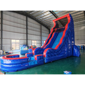 Tobogán Acuático Inflable de PVC Resistente, Colorido, Rojo y Azul, con Piscina Desmontable para Uso en Hoteles, Resorts, Hogares y Escuelas - Product Image 1