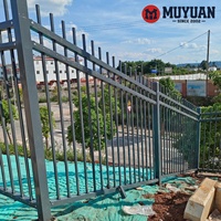 Clôture de sécurité tubulaire soudée en acier à pointes, anti-escalade, pour chantier de construction, directement de l'usine