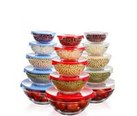 5 ensembles de bol en verre rond écologique pour la décoration de la maison résistant à la chaleur avec couvercle pour salade de fruits