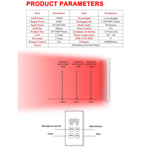 PAKISS Pannello Terapeutico a Luce Rossa NIR per Viso e Corpo, 1500W, Dispositivo a LED Infrarossi ad Alta Irradianza per Fisioterapia - Product Image 3