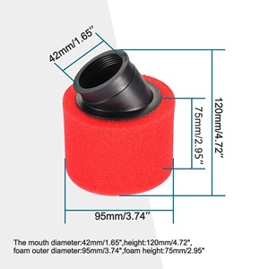 GOOFIT 42mm Moto Filtre <span class=keywords><strong>À</strong></span> <span class=keywords><strong>Air</strong></span> de Remplacement pour 4 course 125cc 140cc 150cc 200cc ATV CRF KLX Cyclomoteur Scooter Mini Dirt Bike Rouge - Product Image 2