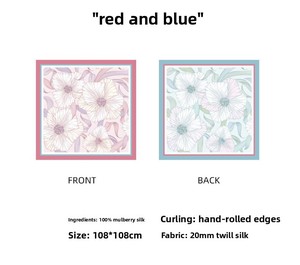 <span class=keywords><strong>Foulard</strong></span> d'été 100% <span class=keywords><strong>Soie</strong></span> de Mûrier Pure 109x109cm Carré pour Femme, Motif Géométrique Vintage, Multifonctionnel, pour le Cou, la Tête et les Cheveux - Product Image 6