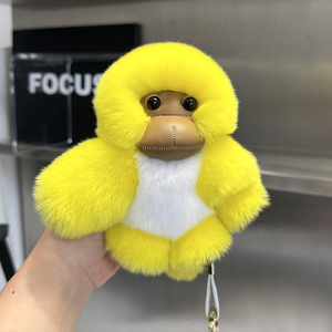 Lindo llavero colgante de peluche de conejo Rex con diseño de anime, muñeco de mono de dibujos animados, suave, con estampado 3D en relieve, para cumpleaños o coche. - Product Image 4